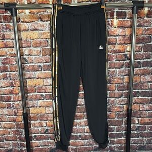 Adidas men small black camo stripe jogger sweatpants cuffs superstar track pants